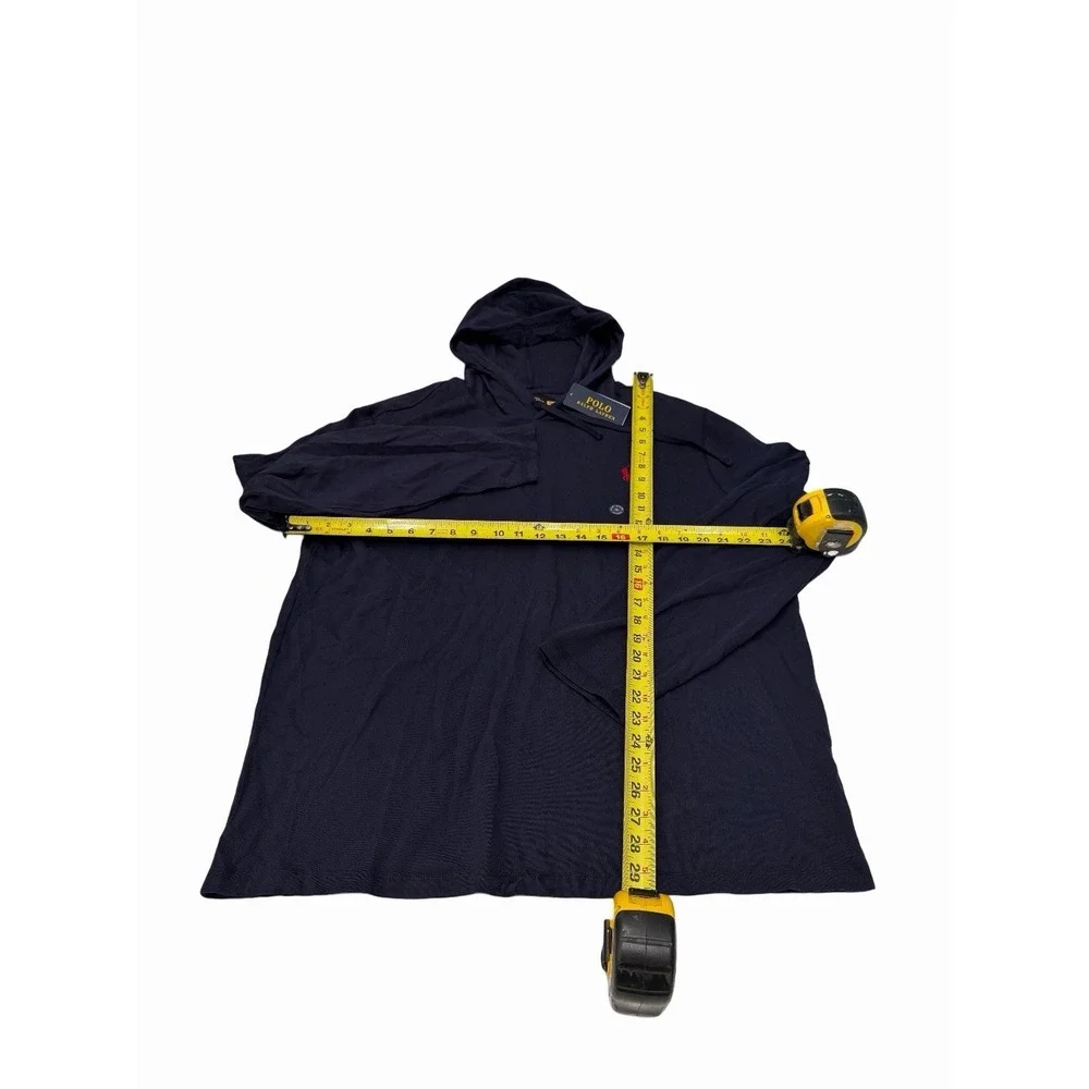 Polo Ralph Lauren Men's Hooded Long Sleeve Shirt Drawstring Cotton Navy XL NWT